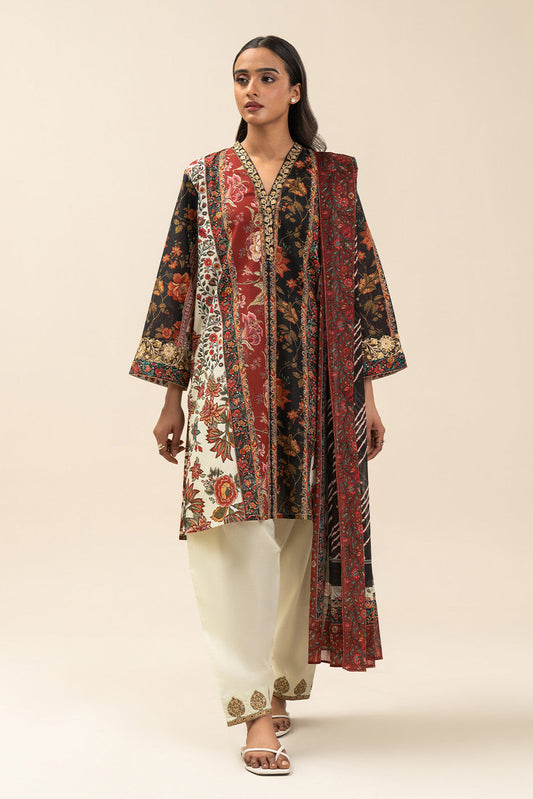 3 PIECE EMBROIDERED LAWN SUIT-NEW HERITAGE (UNSTITCHED)