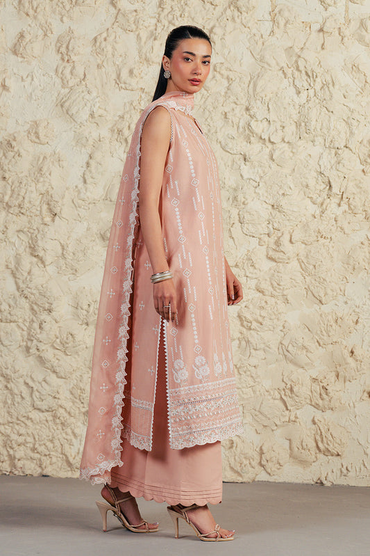 3 PIECE EMBROIDERED LAWN SUIT WITH BAMBER CHIFFON DUPATTA-CORAL HAZE (UNSTITCHED)