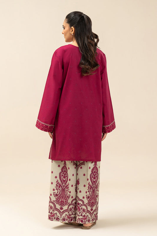 2 PIECE EMBROIDERED LAWN SUIT-TIMELESS CHERRY (UNSTITCHED)