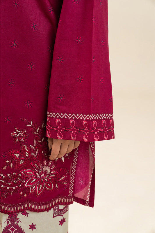2 PIECE EMBROIDERED LAWN SUIT-TIMELESS CHERRY (UNSTITCHED)