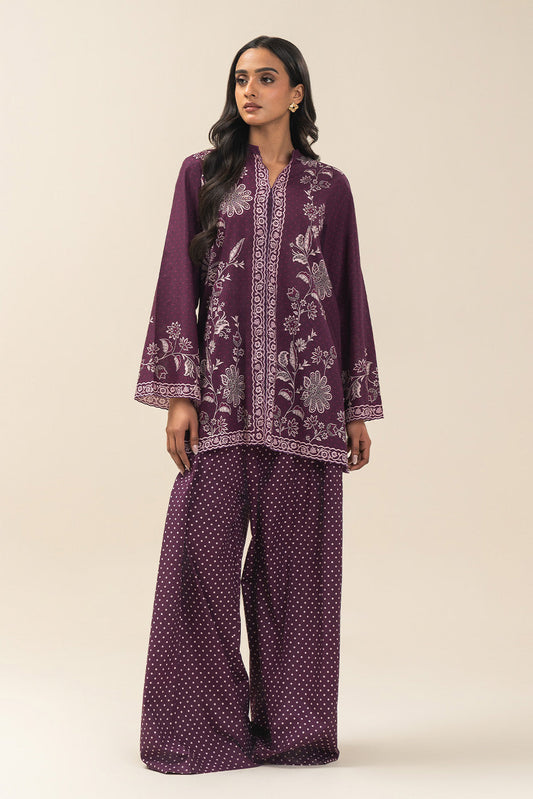 2 PIECE PRINTED LAWN SUIT-POLKA PETALS (UNSTITCHED)