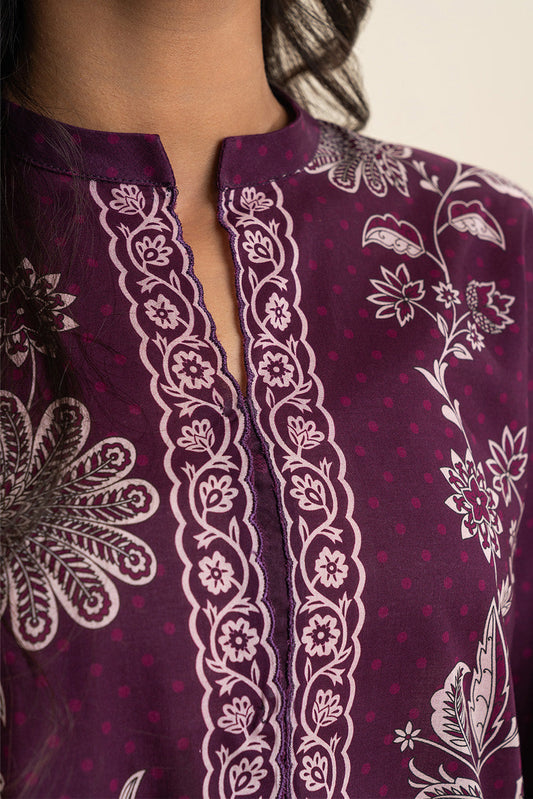 2 PIECE PRINTED LAWN SUIT-POLKA PETALS (UNSTITCHED)
