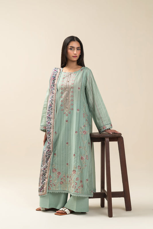 3 PIECE EMBROIDERED JACQUARD  LAWN SUIT-DEW WHISPER (UNSTITCHED)