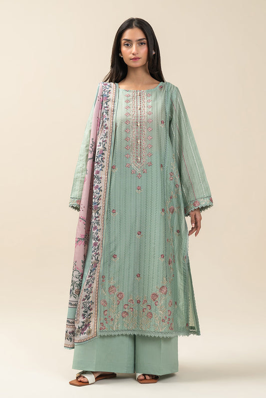 3 PIECE EMBROIDERED JACQUARD  LAWN SUIT-DEW WHISPER (UNSTITCHED)