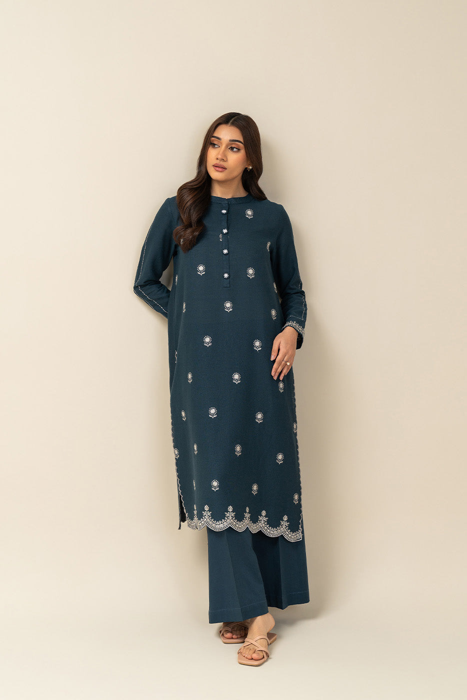 1 PIECE EMBROIDERED  TEXTURED LAWN SUIT-ETHEREAL BLUE (UNSTITCHED)
