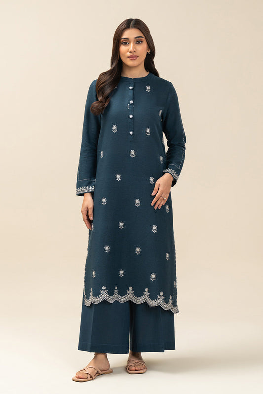 1 PIECE EMBROIDERED  TEXTURED LAWN SUIT-ETHEREAL BLUE (UNSTITCHED)