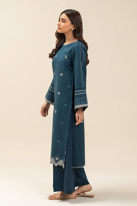 1 PIECE EMBROIDERED  TEXTURED LAWN SUIT-STAR SAPPHIRE (UNSTITCHED)