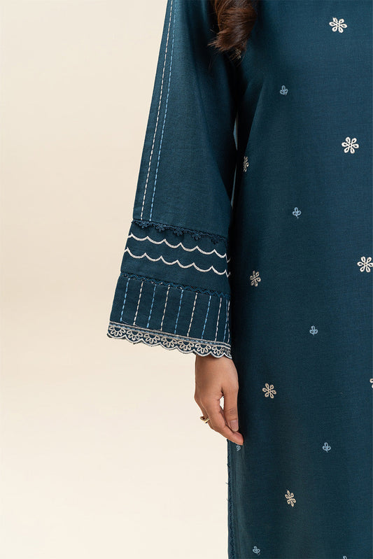 1 PIECE EMBROIDERED  TEXTURED LAWN SUIT-STAR SAPPHIRE (UNSTITCHED)