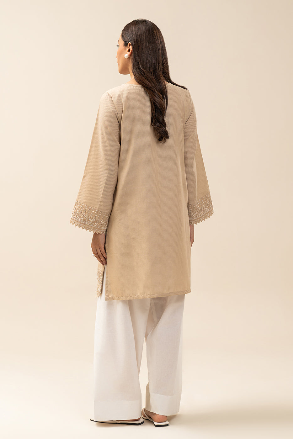 1 PIECE EMBROIDERED  TEXTURED LAWN SHIRT-SAND EDEN (UNSTITCHED)