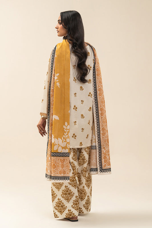 3 PIECE PRINTED LAWN SUIT-SUNNY BLAZE (UNSTITCHED)