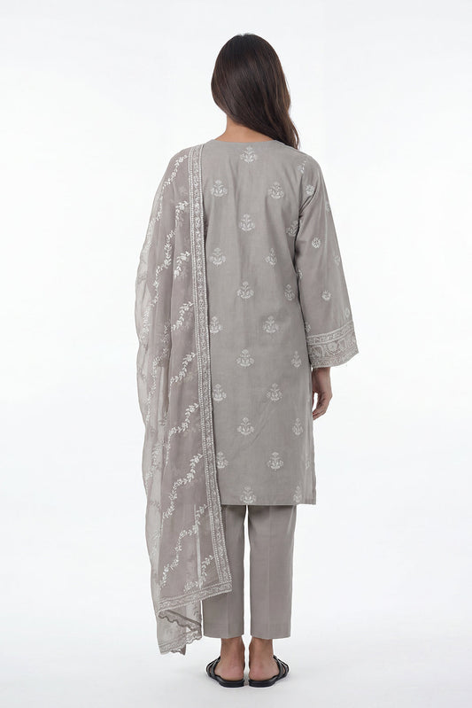 3 PIECE EMBROIDERED LAWN SUIT (PRET)