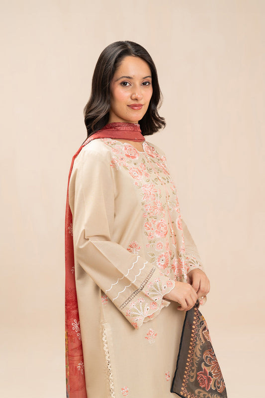 2 PIECE EMBROIDERED LAWN SUIT-PETAL WHISPER (UNSTITCHED)
