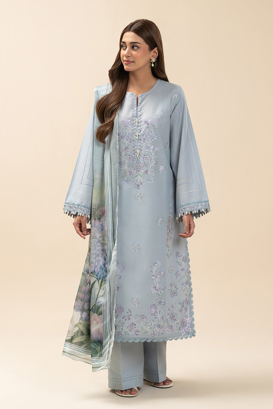 2 PIECE EMBROIDERED LAWN SUIT-MORNING DEW (UNSTITCHED)
