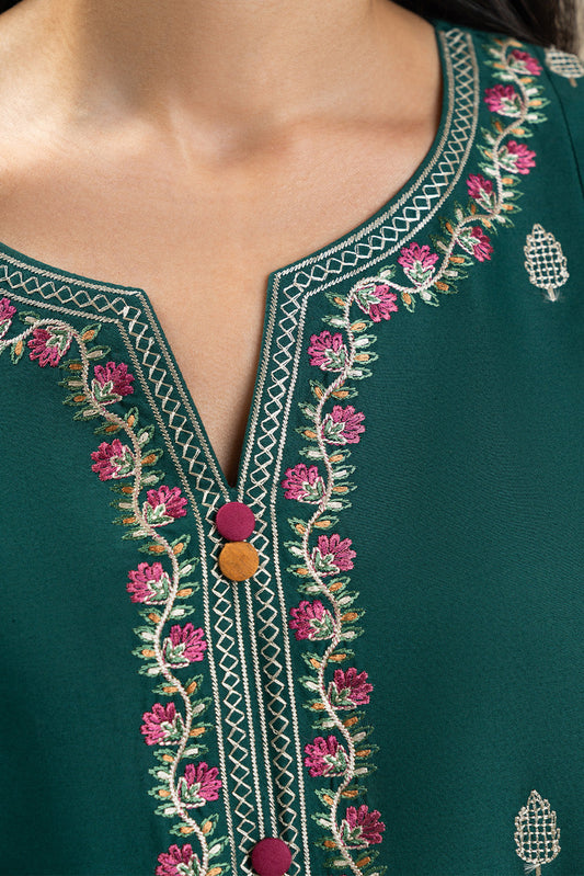 3 PIECE EMBROIDERED LAWN SUIT-MUGHAL GREENS (UNSTITCHED)