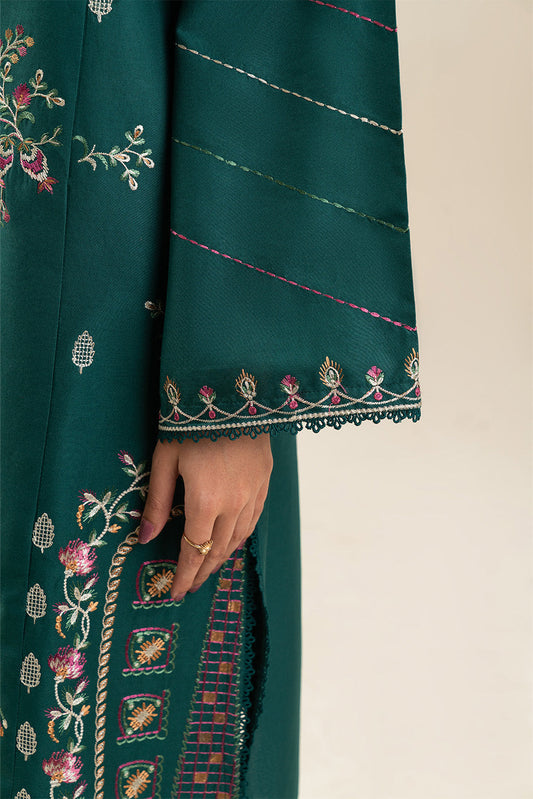 3 PIECE EMBROIDERED LAWN SUIT-MUGHAL GREENS (UNSTITCHED)