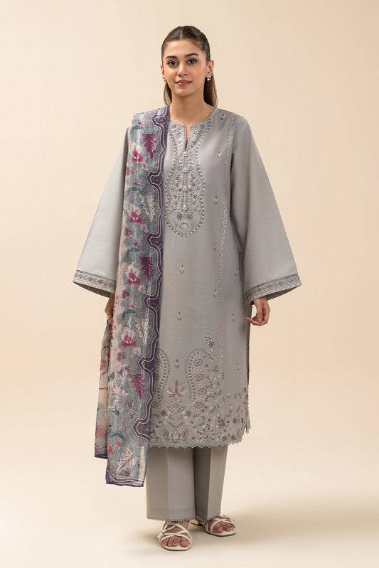 3 PIECE EMBROIDERED LAWN SUIT-ETHEREAL VEIL (UNSTITCHED)