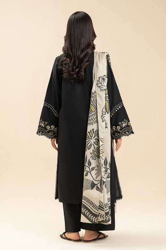 3 PIECE EMBROIDERED LAWN SUIT-SABLE CHIC (UNSTITCHED)