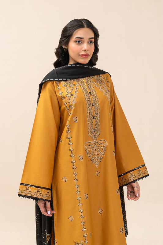 3 PIECE EMBROIDERED LAWN SUIT-OCHRE TALE (UNSTITCHED)