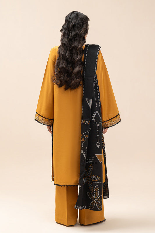 3 PIECE EMBROIDERED LAWN SUIT-OCHRE TALE (UNSTITCHED)