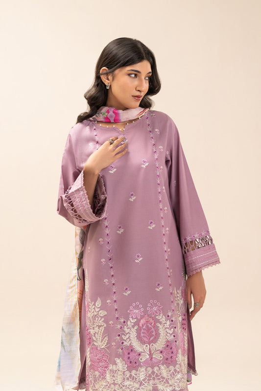 3 PIECE EMBROIDERED LAWN SUIT-PERIWINKLE AURA (UNSTITCHED)