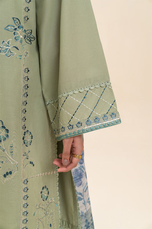 3 PIECE EMBROIDERED LAWN SUIT-MINERAL MINT (UNSTITCHED)