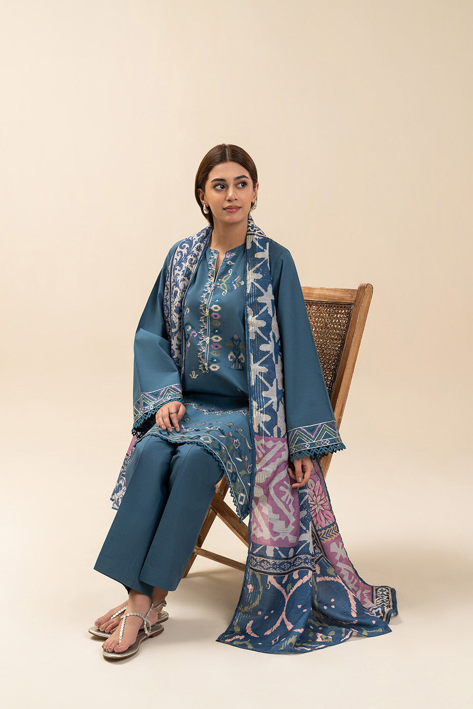 3 PIECE EMBROIDERED LAWN SUIT-IKAT GALORE (UNSTITCHED)