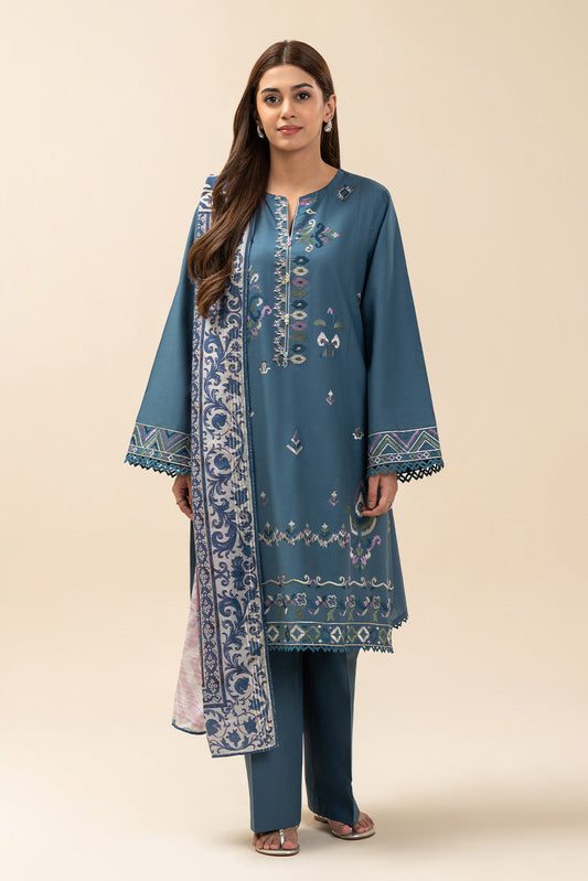 3 PIECE EMBROIDERED LAWN SUIT-IKAT GALORE (UNSTITCHED)