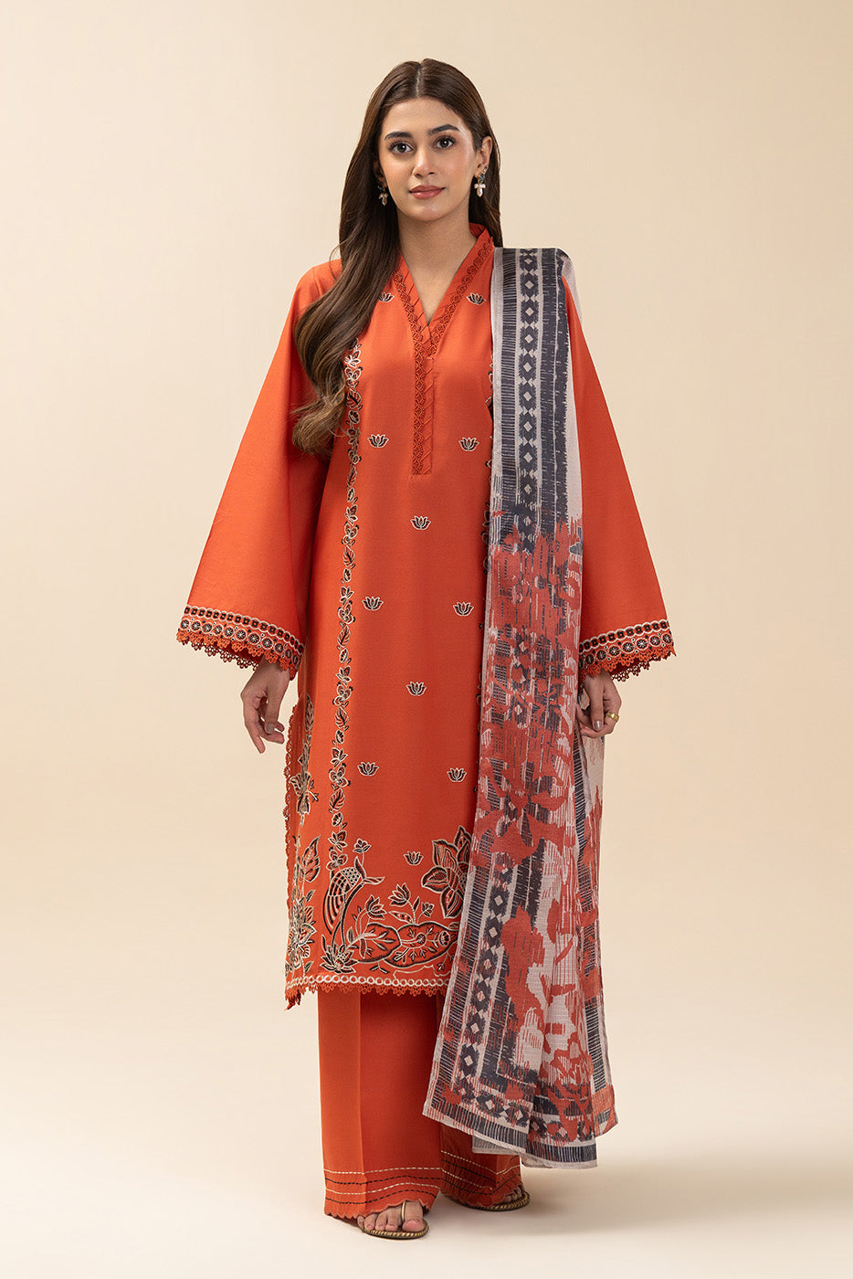 3 PIECE EMBROIDERED LAWN SUIT-SUNSET STREAM (UNSTITCHED)