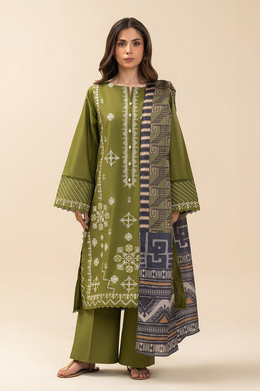 3 PIECE EMBROIDERED LAWN SUIT-JADE LADDER (UNSTITCHED)