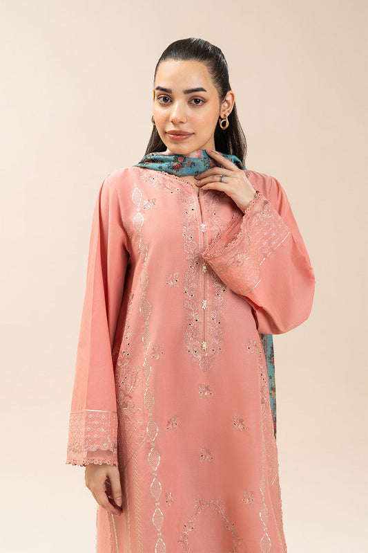 3 PIECE EMBROIDERED LAWN SUIT-MEADOW SAGE (UNSTITCHED)