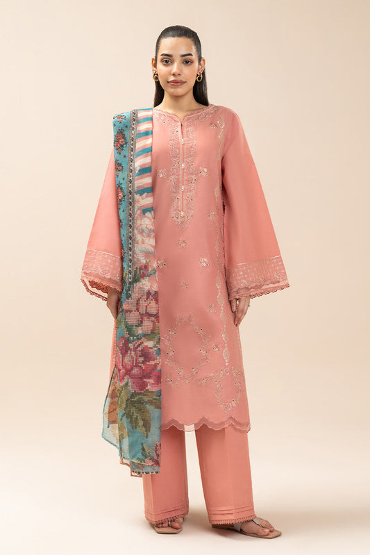 3 PIECE EMBROIDERED LAWN SUIT-MEADOW SAGE (UNSTITCHED)