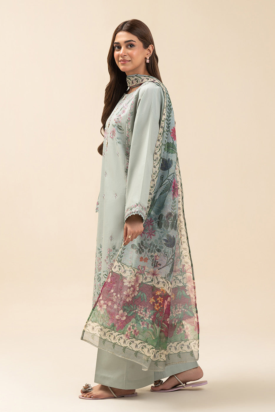 3 PIECE EMBROIDERED LAWN SUIT-SEVEN SKIES (UNSTITCHED)