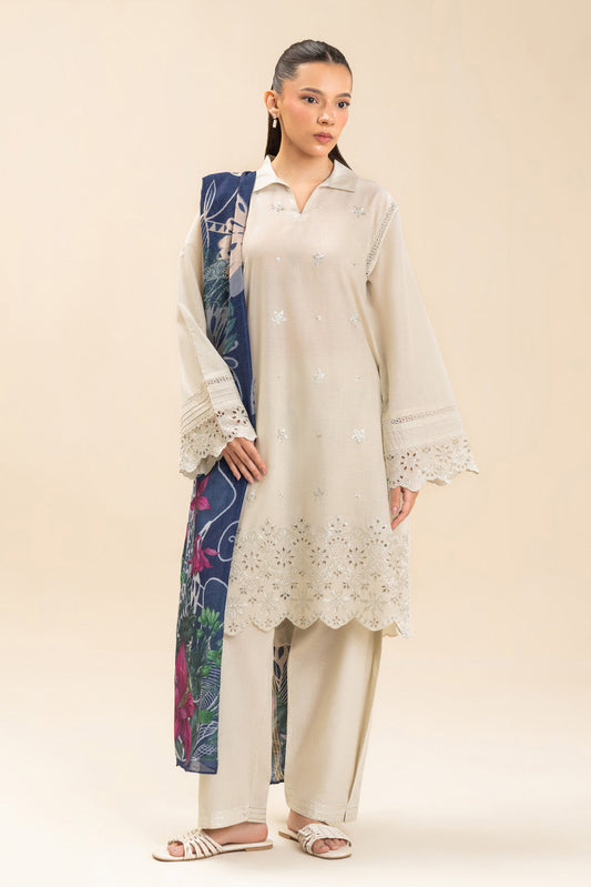 3 PIECE EMBROIDERED LAWN SUIT-FLEUR CHARM (UNSTITCHED)