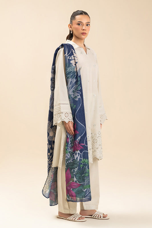 3 PIECE EMBROIDERED LAWN SUIT-FLEUR CHARM (UNSTITCHED)
