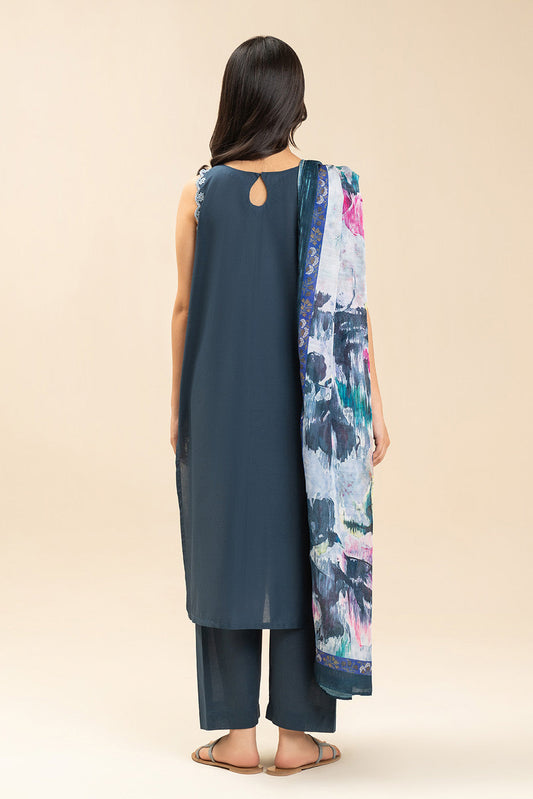 3 PIECE EMBROIDERED LAWN SUIT-STARLIT PETALS (UNSTITCHED)