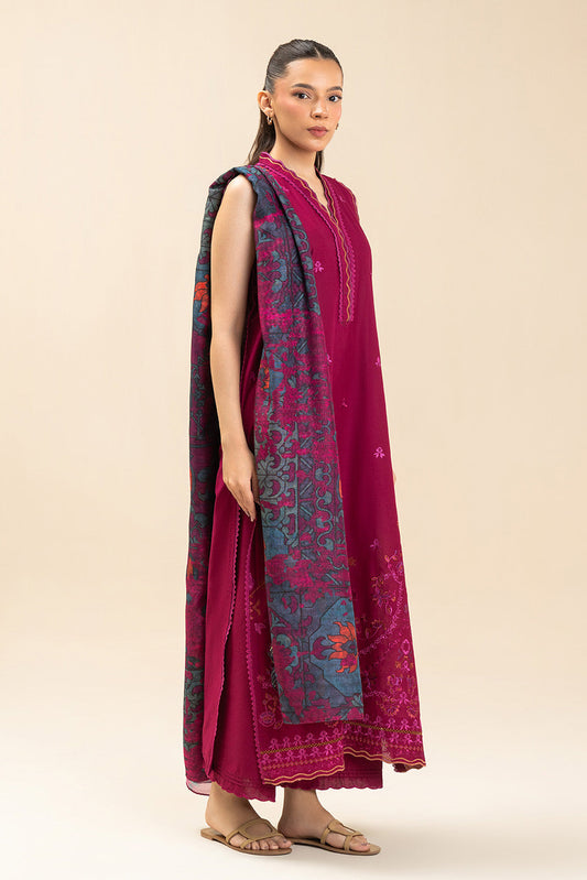 3 PIECE EMBROIDERED LAWN SUIT-FUSCHIA DREAM (UNSTITCHED)