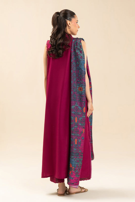 3 PIECE EMBROIDERED LAWN SUIT-FUSCHIA DREAM (UNSTITCHED)