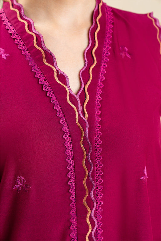 3 PIECE EMBROIDERED LAWN SUIT-FUSCHIA DREAM (UNSTITCHED)