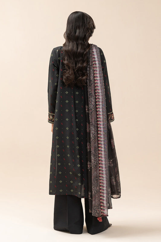 3 PIECE EMBROIDERED  JACQUARD SUIT-SABLE GRACE (UNSTITCHED)