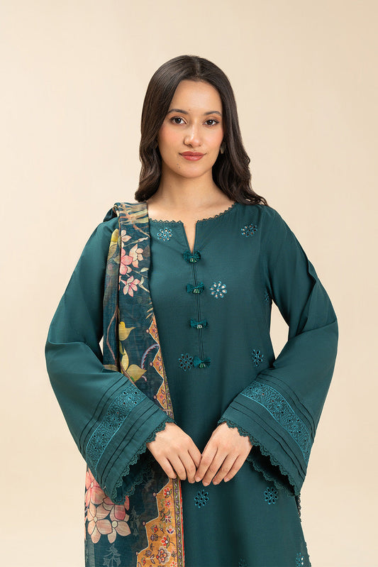 3 PIECE EMBROIDERED LAWN SUIT-PINE GROVE (UNSTITCHED)