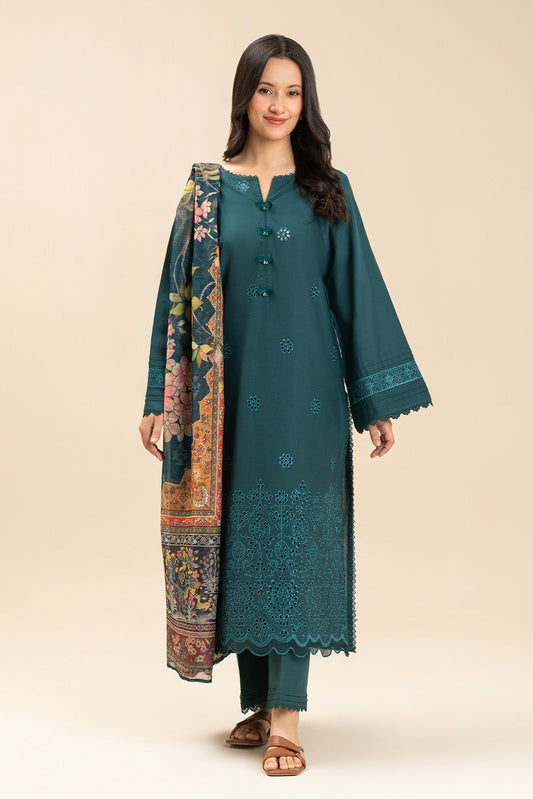 3 PIECE EMBROIDERED LAWN SUIT-PINE GROVE (UNSTITCHED)