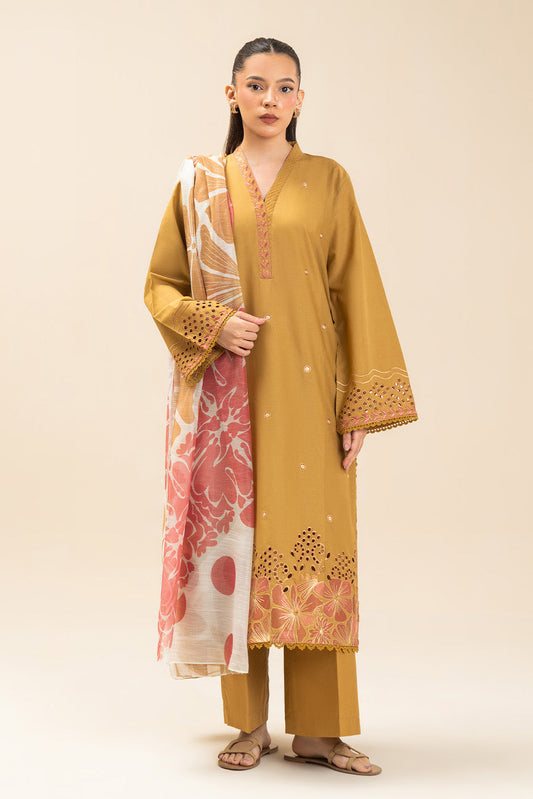 3 PIECE EMBROIDERED LAWN SUIT-SOLAR WHIMSY (UNSTITCHED)