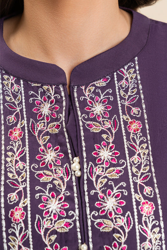 3 PIECE EMBROIDERED LAWN SUIT-IMPERIAL PLUM (UNSTITCHED)