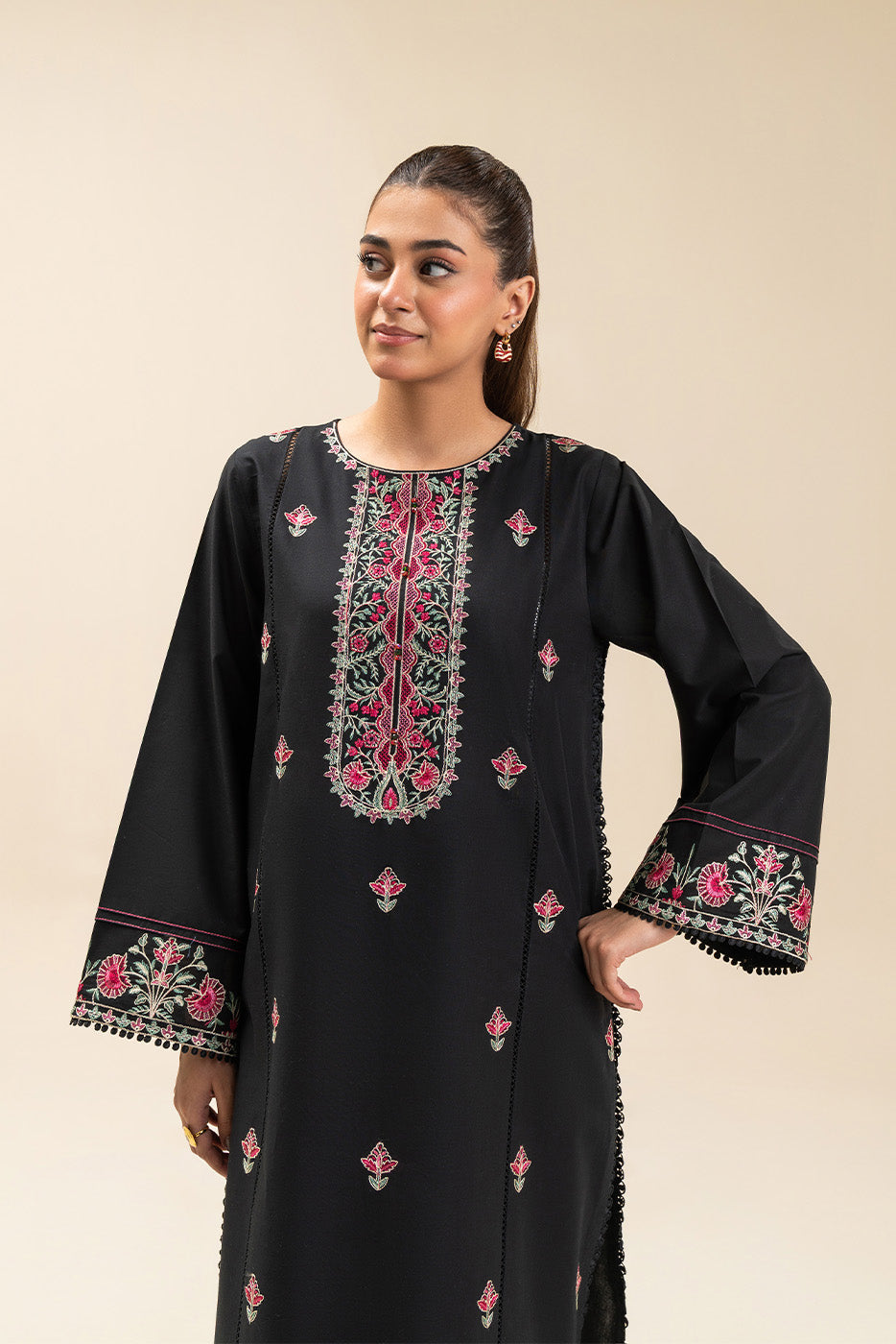 2 PIECE EMBROIDERED LAWN SUIT-TRIBE NOIR (UNSTITCHED)