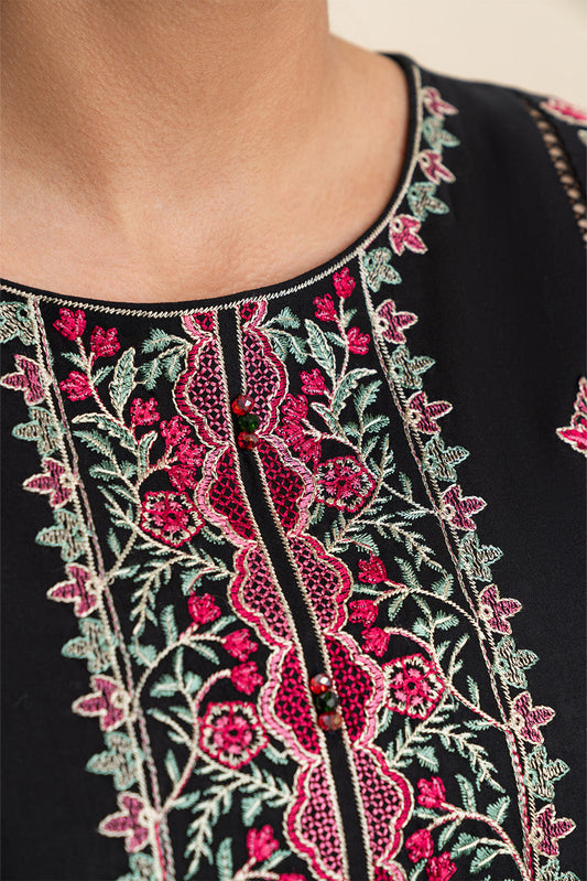 2 PIECE EMBROIDERED LAWN SUIT-TRIBE NOIR (UNSTITCHED)
