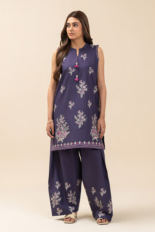 2 PIECE EMBROIDERED LAWN SUIT-ROYAL AMETHYST (UNSTITCHED)