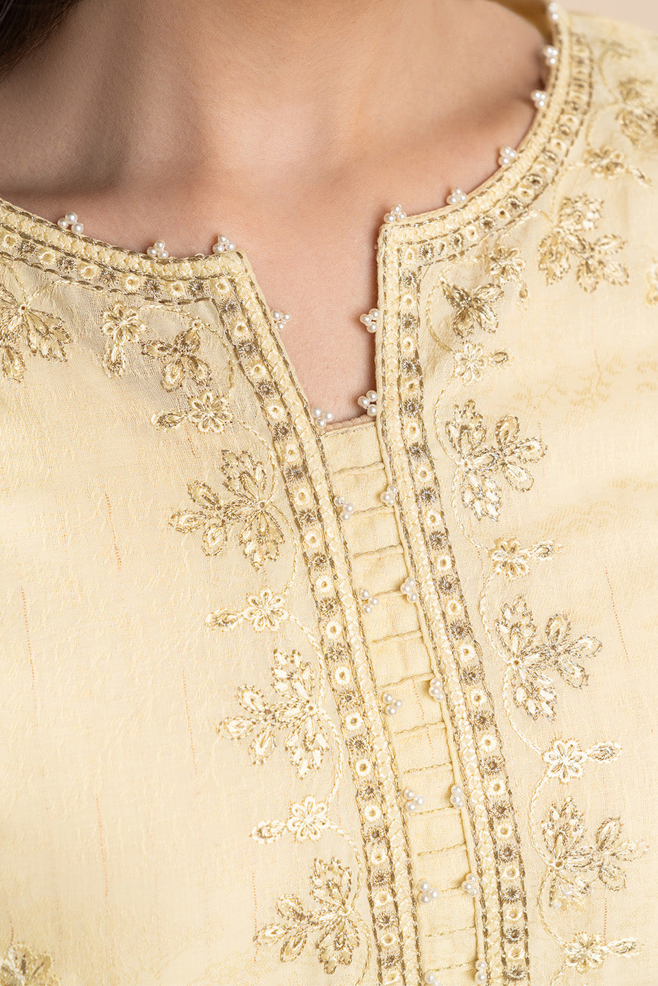 2 PIECE EMBROIDERED TEXTURED LAWN SUIT-AMBER BLING (UNSTITCHED)