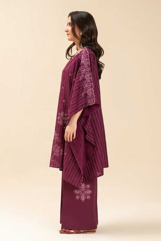 2 PICE EMBROIDERED SELF JACQUARD SUIT-FUCHSIA FLARE (UNSTITCHED)