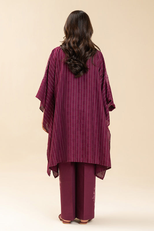 2 PICE EMBROIDERED SELF JACQUARD SUIT-FUCHSIA FLARE (UNSTITCHED)