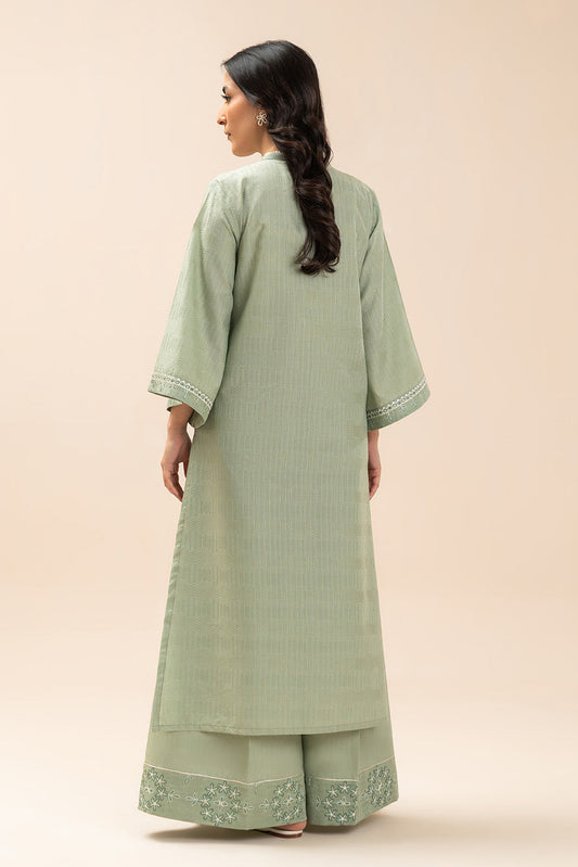 2 PIECE EMBROIDERED TEXTURED LAWN SUIT-WHIMSICAL SAGE (UNSTITCHED)